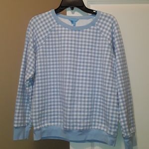 Light Blue Draper James Gingham Sweatshirt